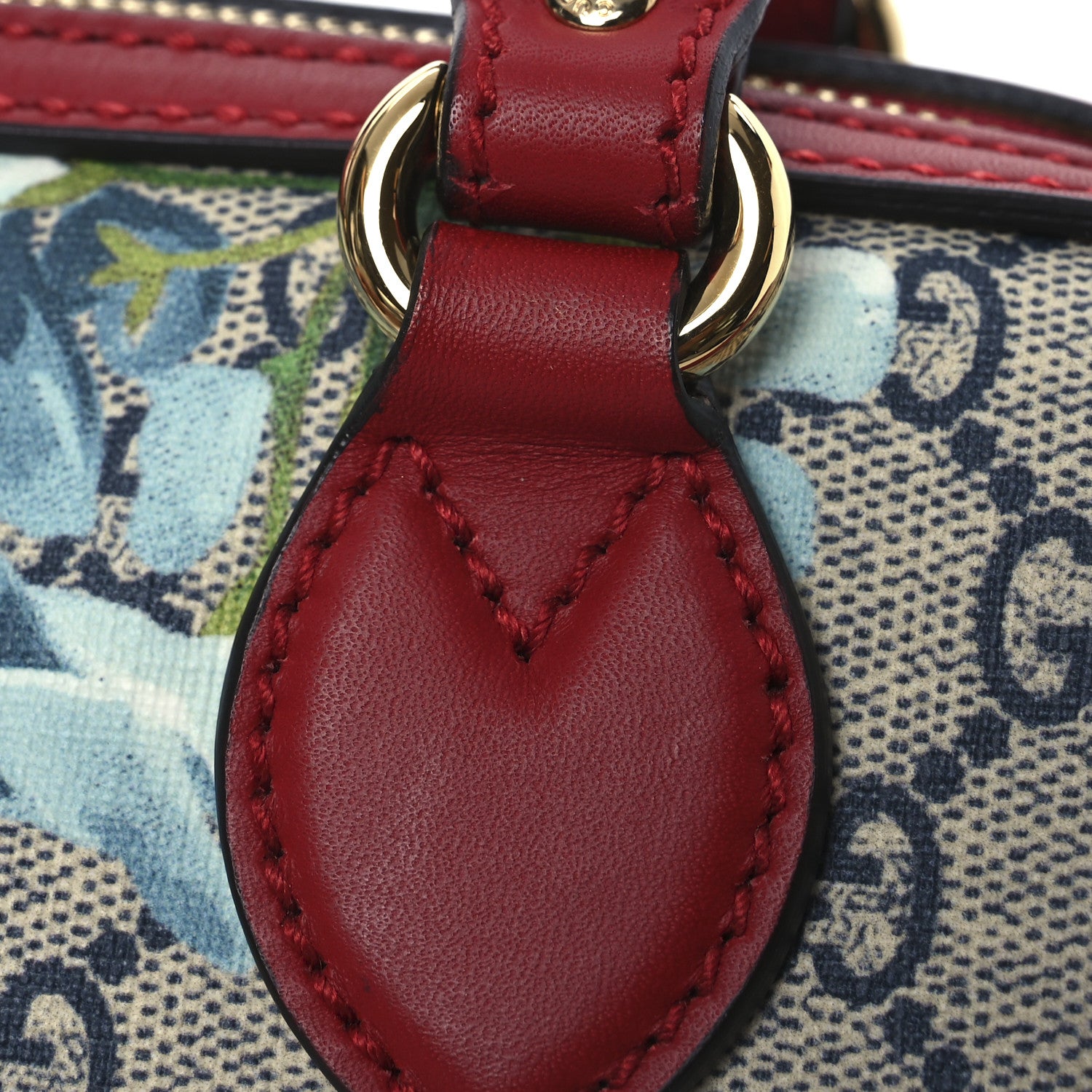 Gucci GG Supreme Monogram Blooms Mini Boston Navy Blue Hibiscus 14 of 14