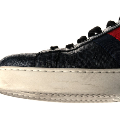 Gucci GG Supreme Monogram Ayers Web Mens New Ace Sneakers 8 Black 11 of 13