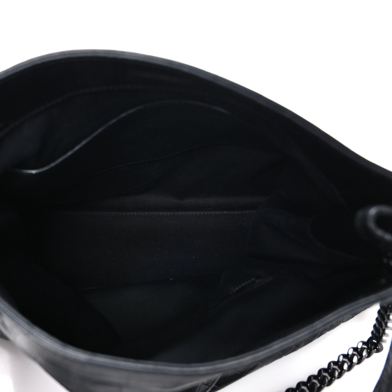 Saint Laurent Calfskin Crocodile Embossed Monogram Medium Niki Shopping Bag Black 5 of 12