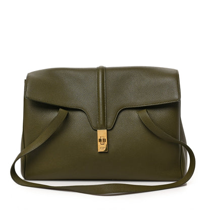 Celine Grained Calfskin Medium Soft 16 Bag Dark Olive 1 of 8