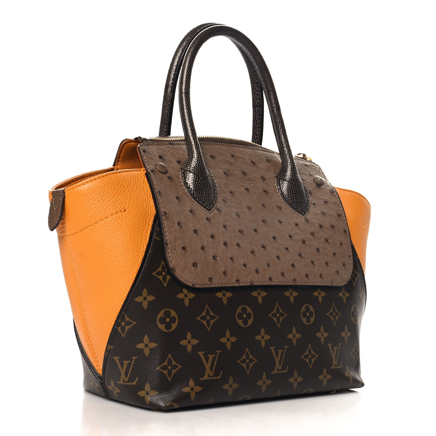 Louis Vuitton Monogram Ostrich Python Majestueux PM Yellow 3 of 9