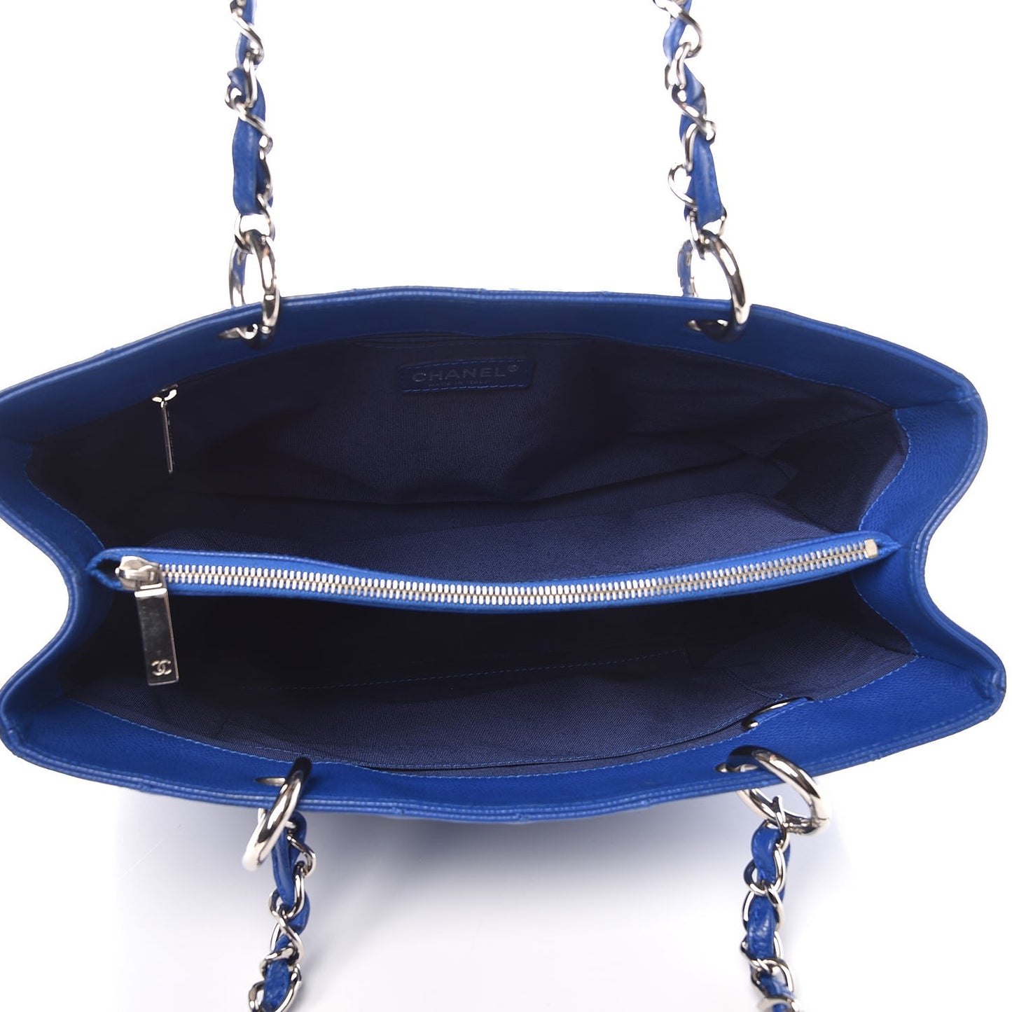 Caviar Quilted Grand Shopping Tote GST Blue