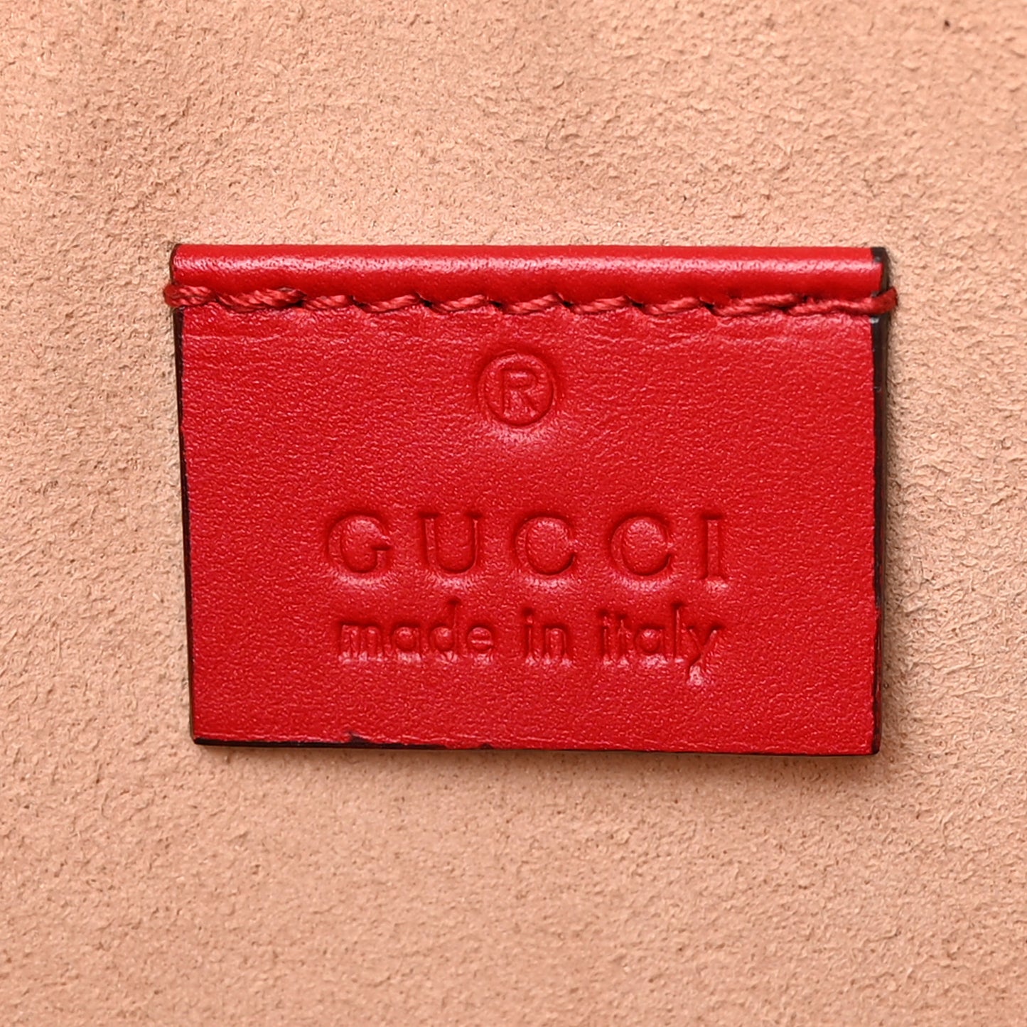 Calfskin GucciGhost Print Pouch Hibiscus Red