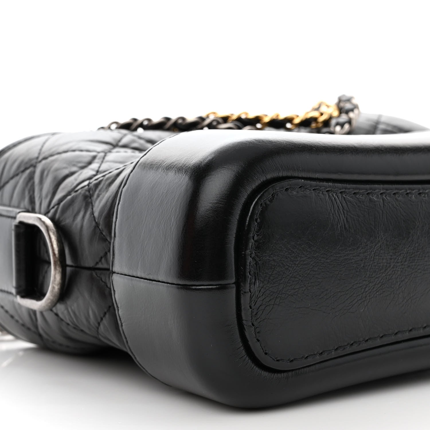 Chanel Aged Calfskin Quilted Small Gabrielle Hobo Black 9 of 11