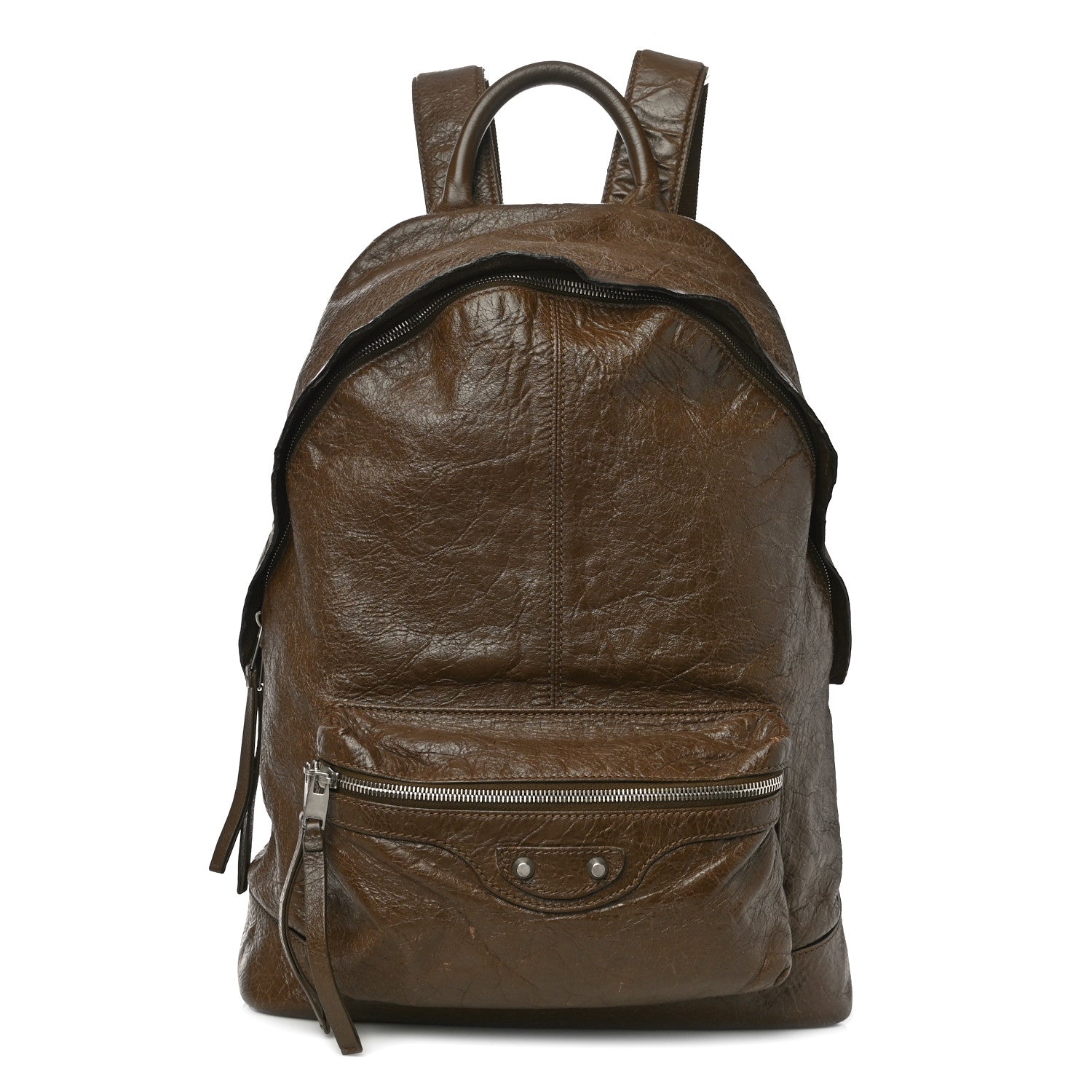 Balenciaga Agneau Classic Silver Hardware Backpack Brown 1 of 20