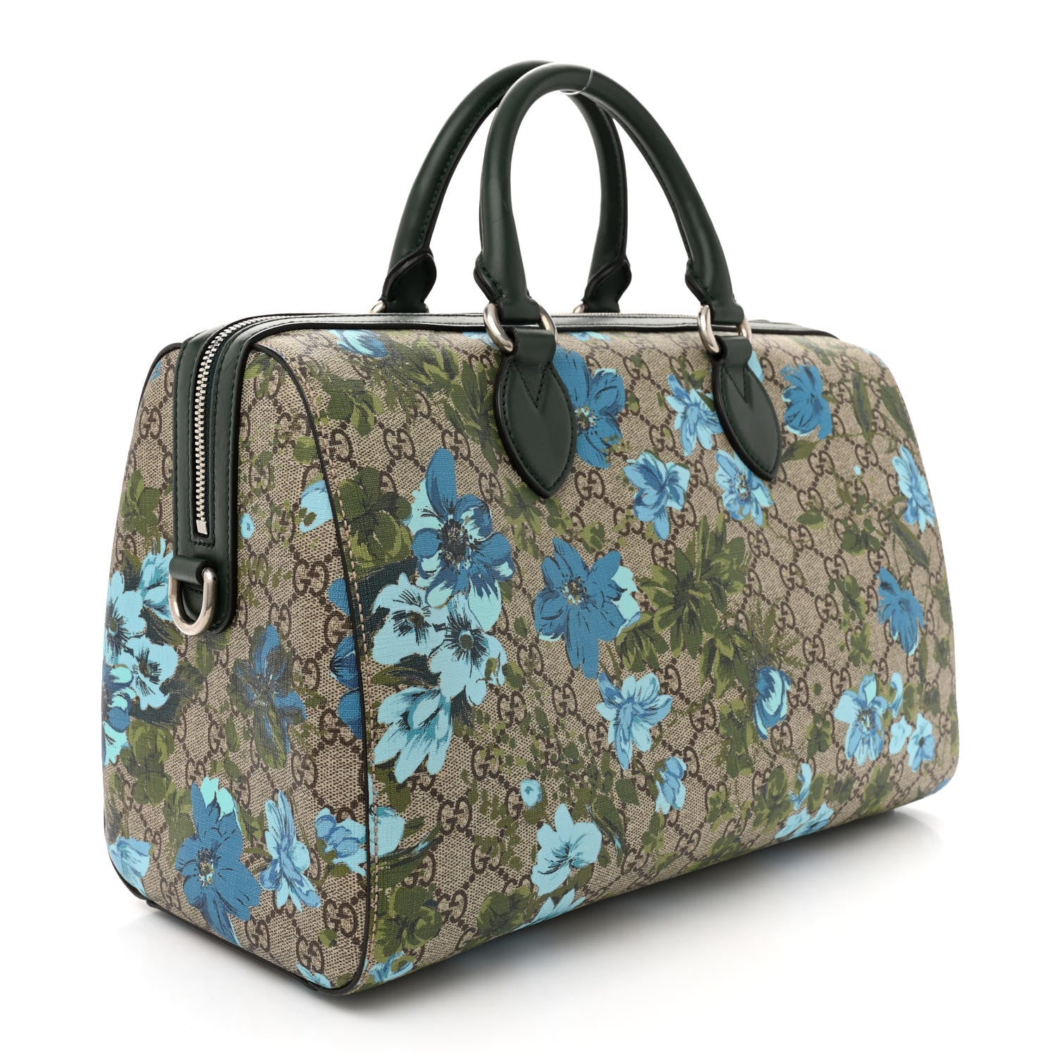 Gucci GG Supreme Monogram Bloom Butterfly Embroidered Medium Boston Green 3 of 14