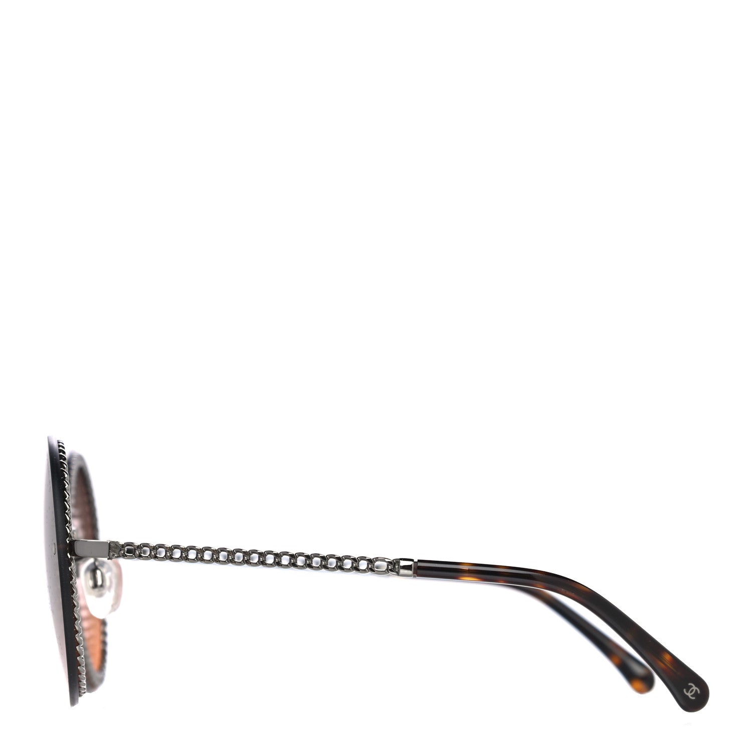 Chanel Metal Chain Round Sunglasses 4245 Brown Gold 3 of 11