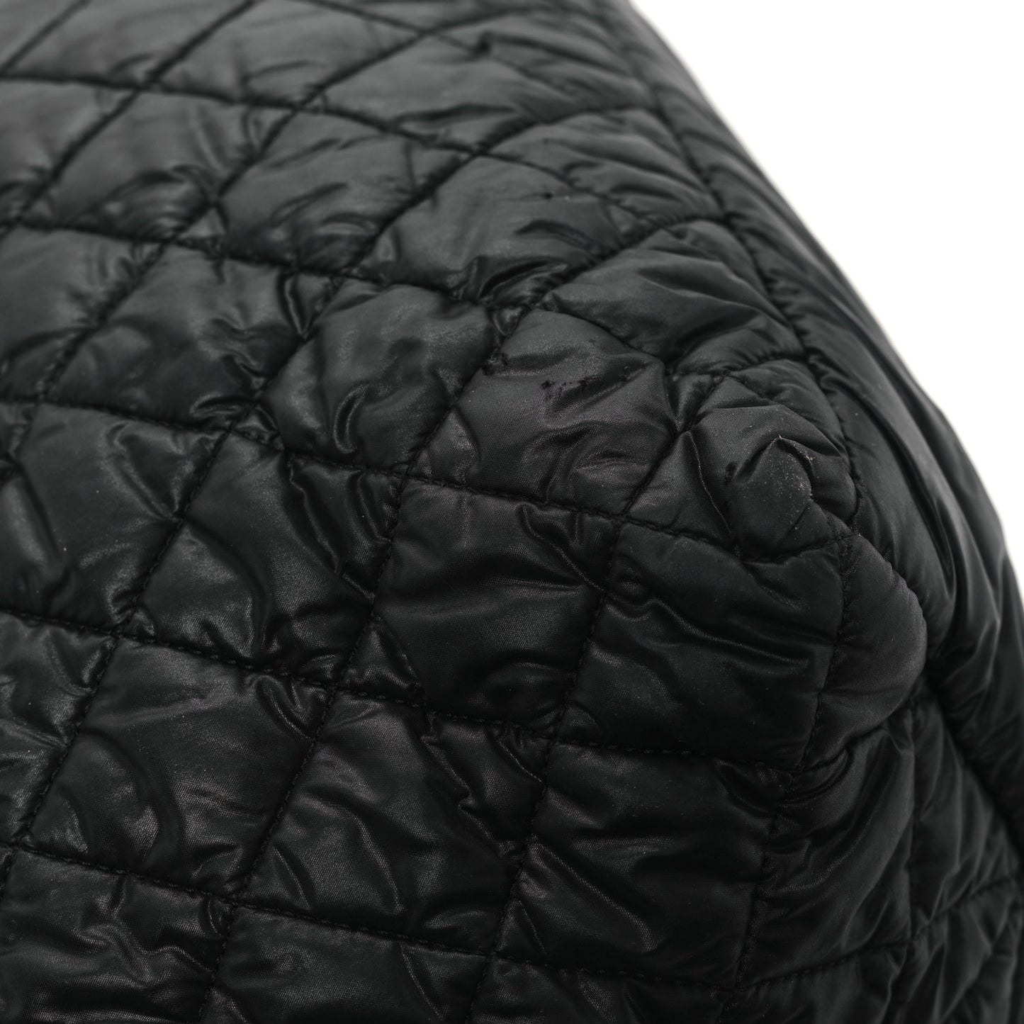Nylon Quilted Large Coco Cocoon Tote Black