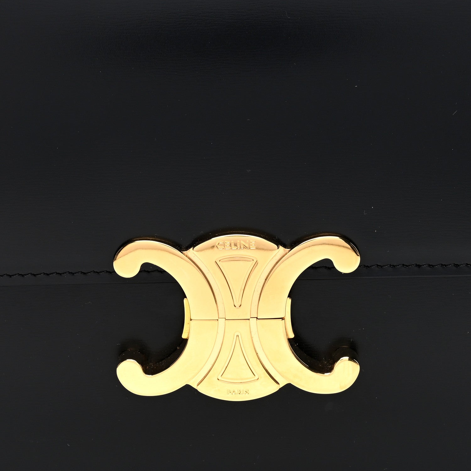 Celine Shiny Calfskin Medium Triomphe Black 7 of 9