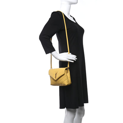 Saint Laurent Calfskin Y Quilted Monogram Toy Loulou Crossbody Bag Sunflower 2 of 9