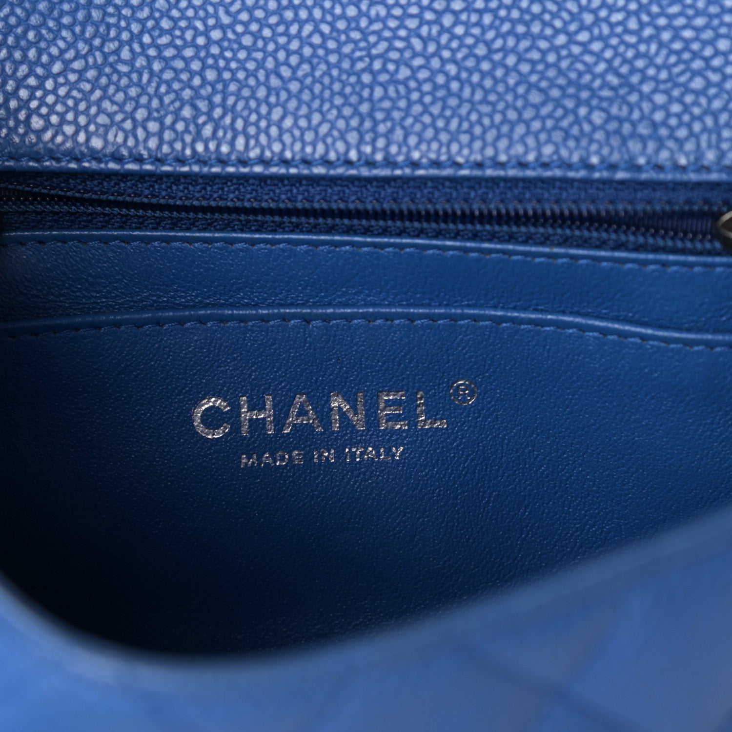 Chanel Caviar Quilted Mini Rectangular Flap Blue 6 of 10