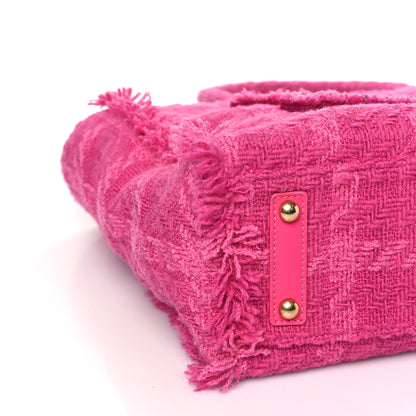 Chanel Wool Tweed Medium Zipped Shopping Tote Pink 8 of 9
