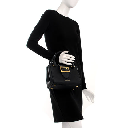 Burberry Soft Grain Calfskin Small Buckle Tote Black 3 of 14