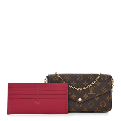 Louis Vuitton Monogram Pochette Felicie Chain Wallet Fuchsia 1 of 18