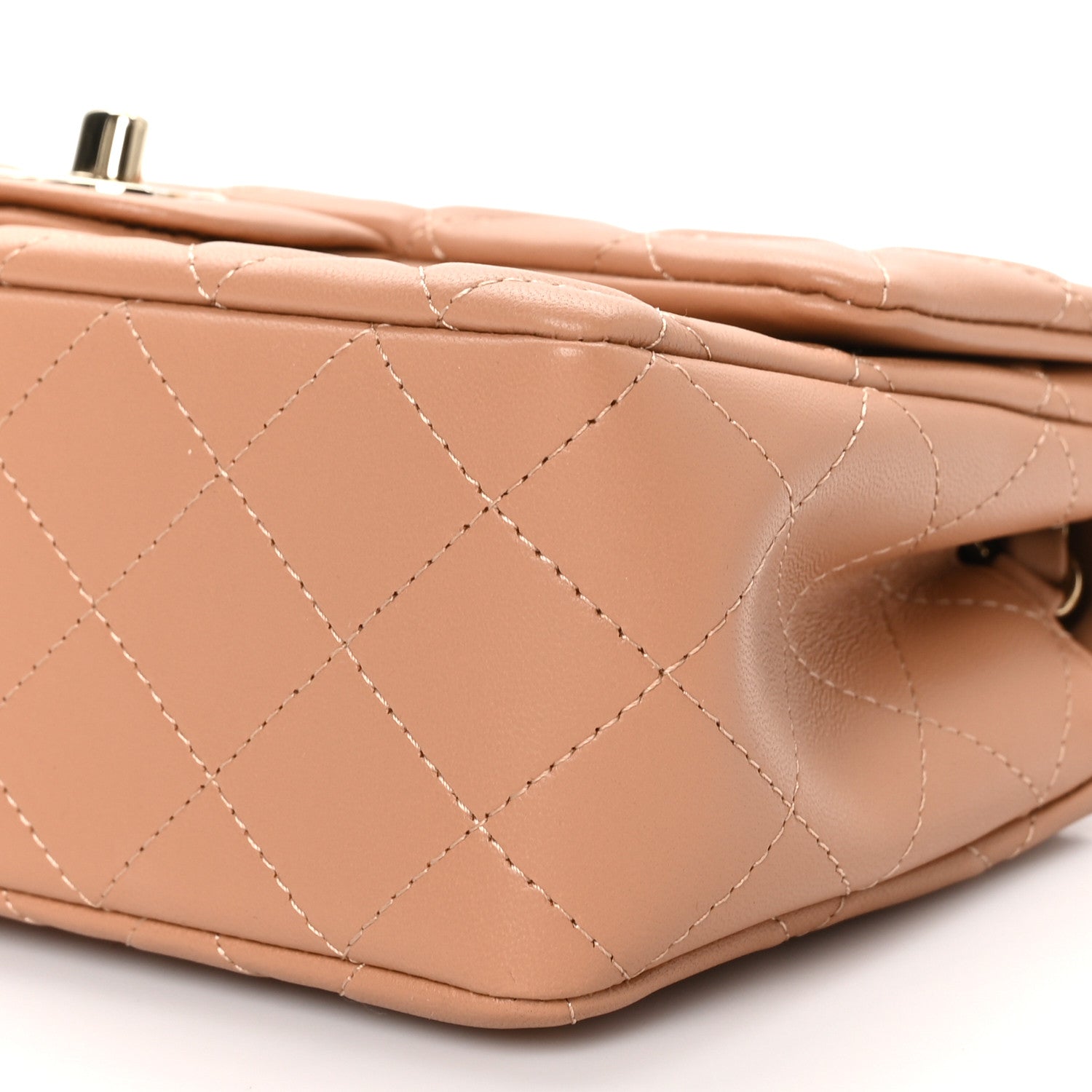 Chanel Lambskin Quilted Mini Rectangular Flap Brown 10 of 11