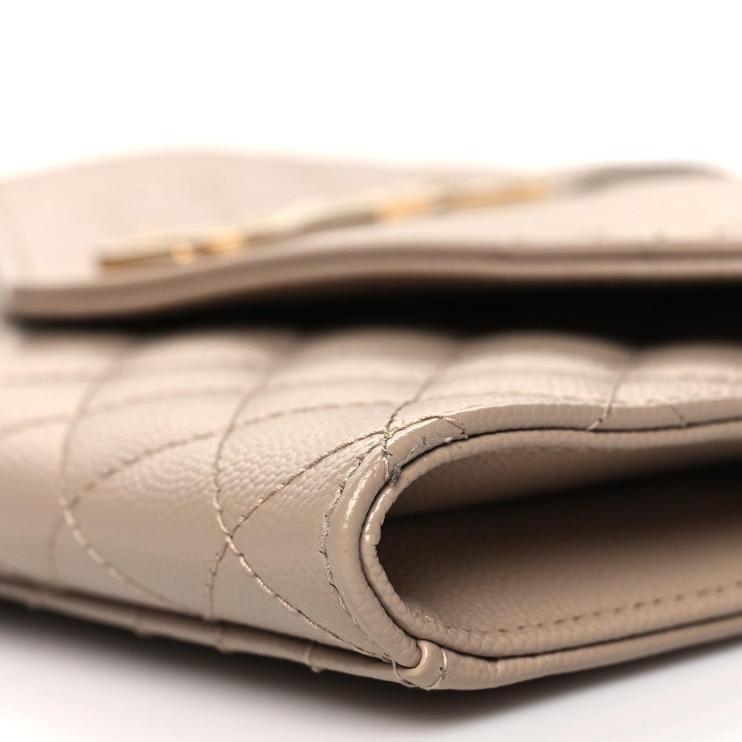 Saint Laurent Grain De Poudre Textured Mixed Matelasse Triquilt Monogram Clutch Dark Beige 10 of 11