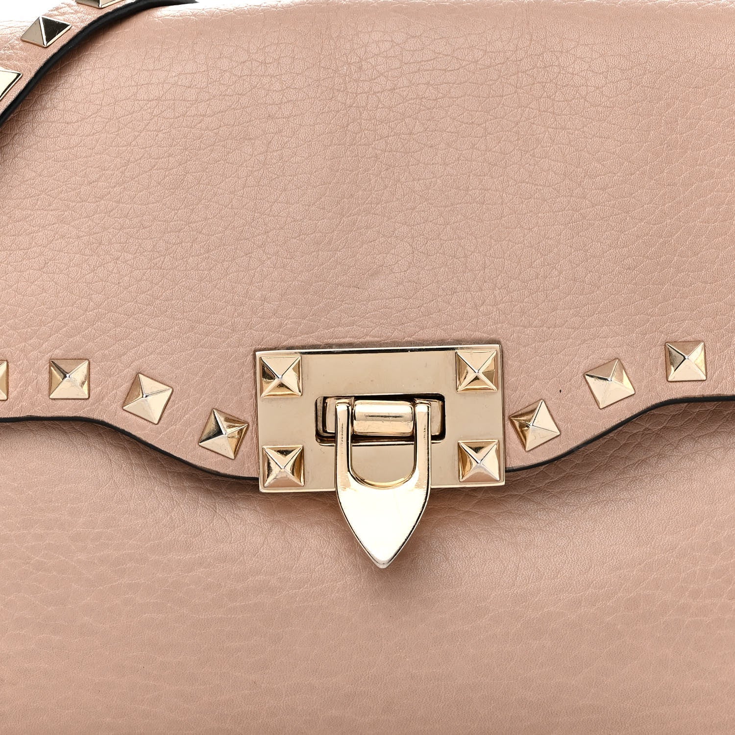 Valentino Garavani Pebbled Calfskin Medium Rockstud Flip Lock Crossbody Bag Poudre 7 of 11