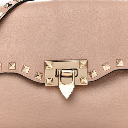 Valentino Garavani Pebbled Calfskin Medium Rockstud Flip Lock Crossbody Bag Poudre 7 of 11