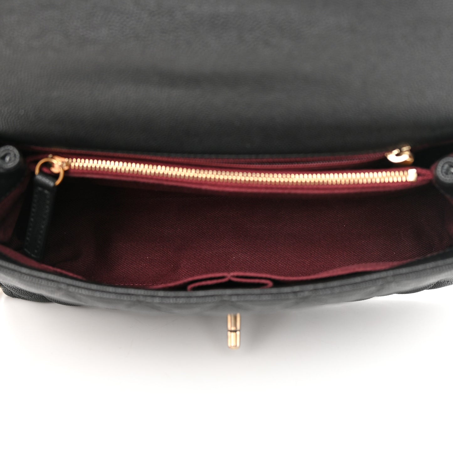 Caviar Quilted Small Coco Handle Flap Black