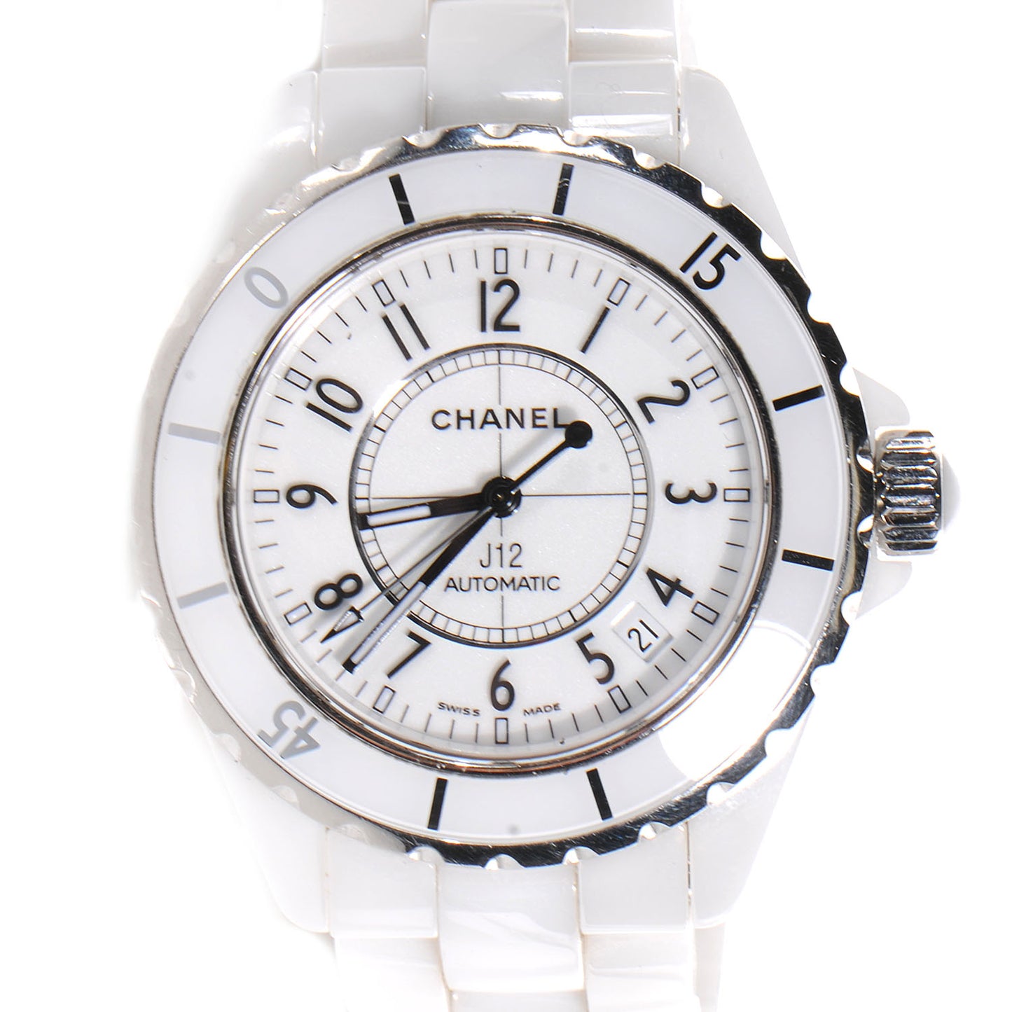 Stainless Steel Ceramic 38mm J12 Automatic Watch White