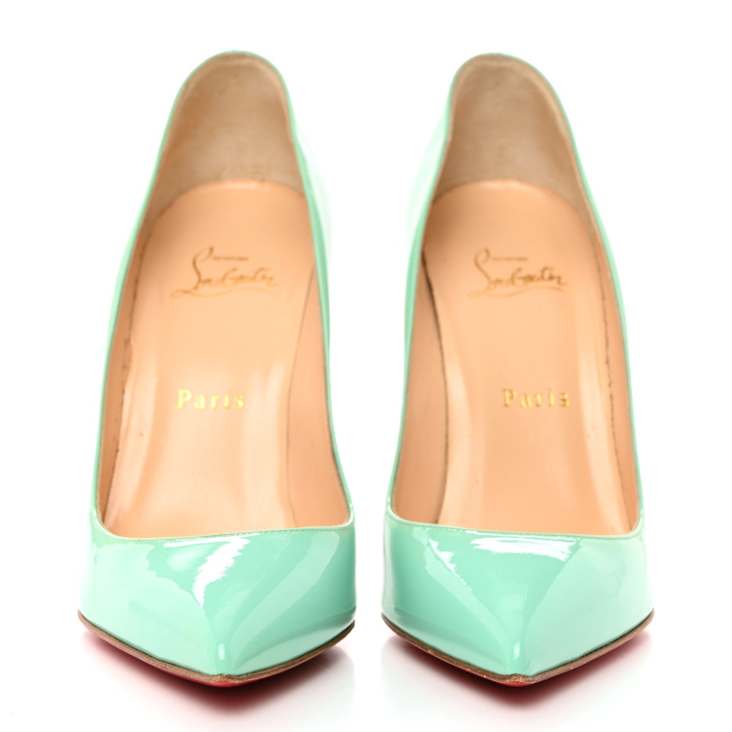 Christian Louboutin Patent Pigalle Follies 100 Pumps 38.5 Opaline 2 of 7