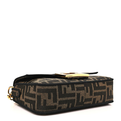 Fendi Fabric Jacquard FF 1974 Mini Baguette Tobacco Moro Black 4 of 11