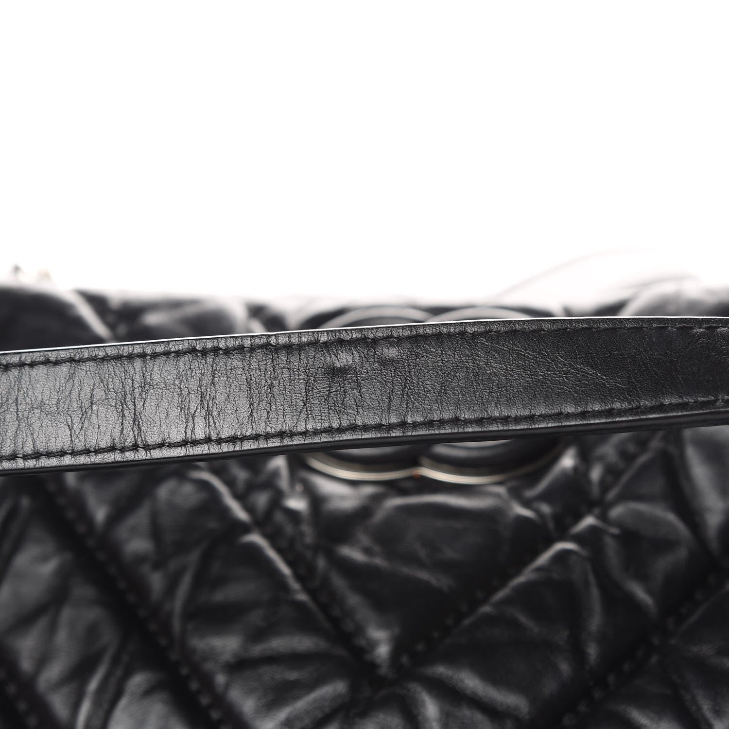 Chanel Aged Calfskin Chevron Quilted Duffle Bag Black 11 of 12