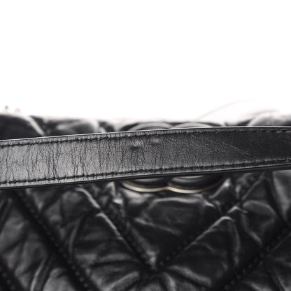 Chanel Aged Calfskin Chevron Quilted Duffle Bag Black 11 of 12