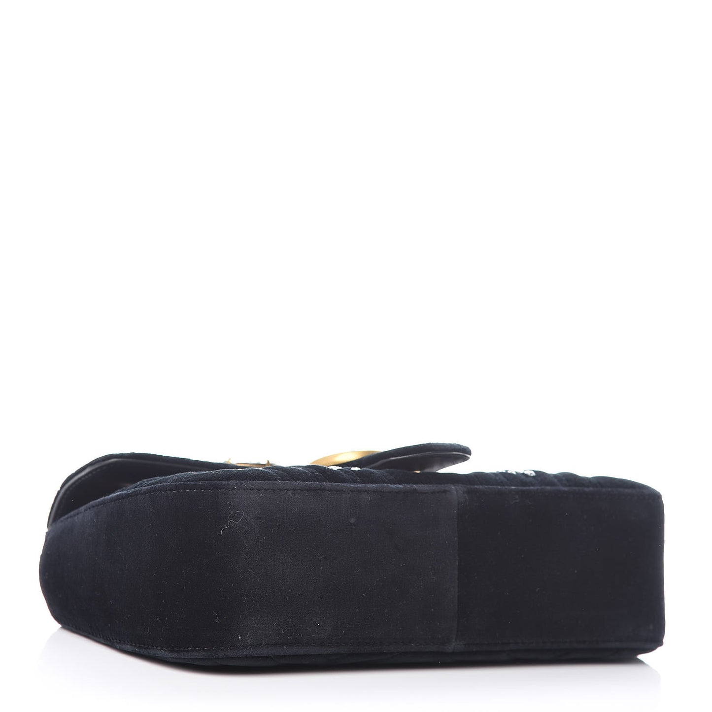 Velvet Matelasse Marquise Crystals Embroidered Small GG Marmont Shoulder Bag Black