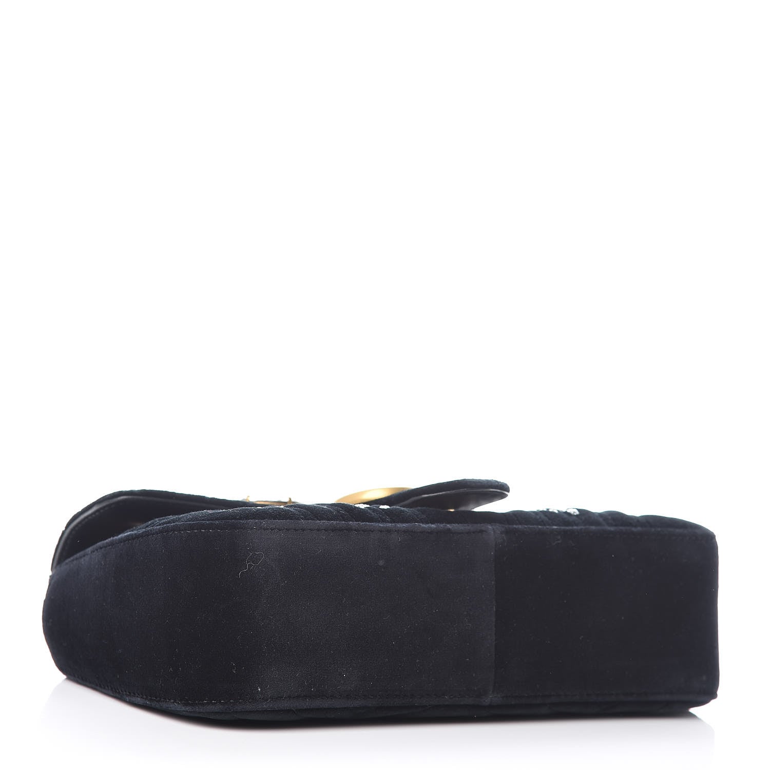 Gucci Velvet Matelasse Marquise Crystals Embroidered Small GG Marmont Shoulder Bag Black 4 of 9