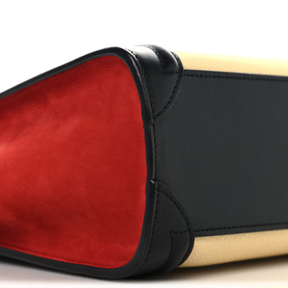 Celine Drummed Calfskin Nubuck Nano Tri-Color Luggage Ruby 9 of 11