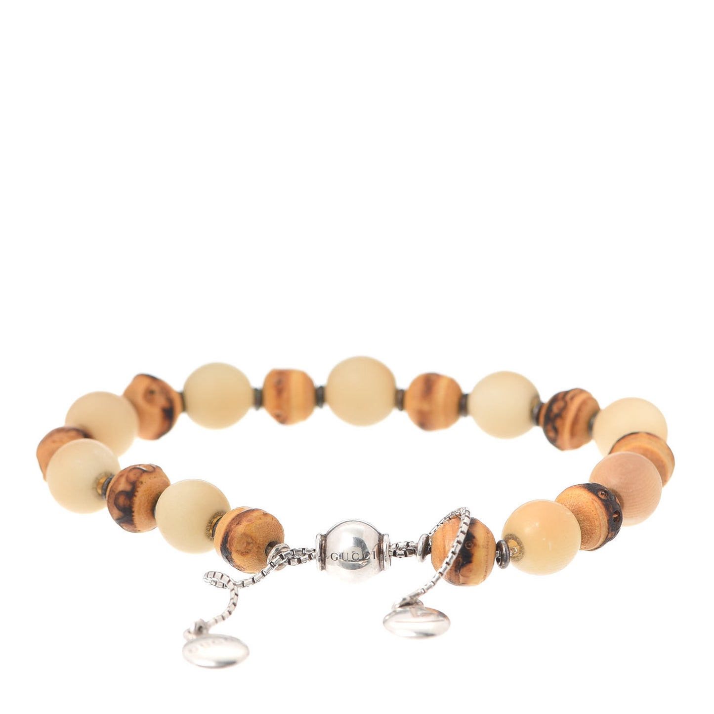 Sterling Silver Bamboo Tagua Beaded Bracelet