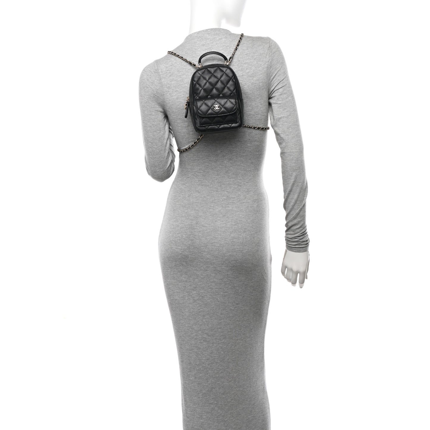 Caviar Quilted CC Mini Classic Backpack Black