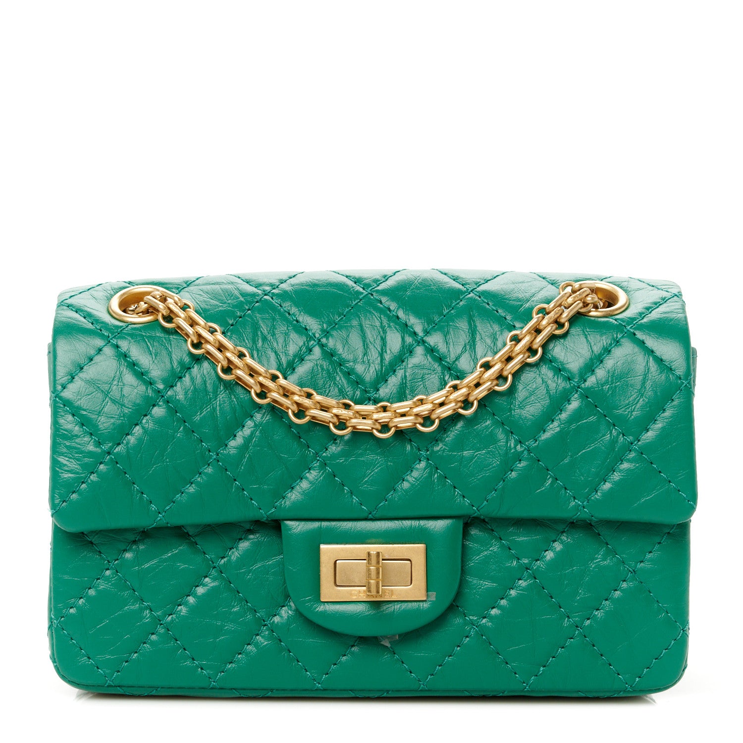 Chanel Aged Calfskin Quilted 2.55 Reissue Mini Flap Green 1 of 11
