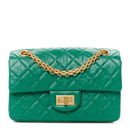 Chanel Aged Calfskin Quilted 2.55 Reissue Mini Flap Green 1 of 11