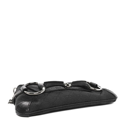 Gucci Monogram Horsebit Chain Clutch Black 4 of 10