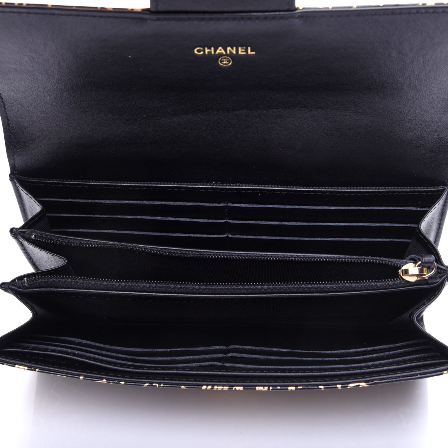 Calfskin Crocodile Embossed Graffiti 2.55 Cocodile Reissue Long Flap Black Gold