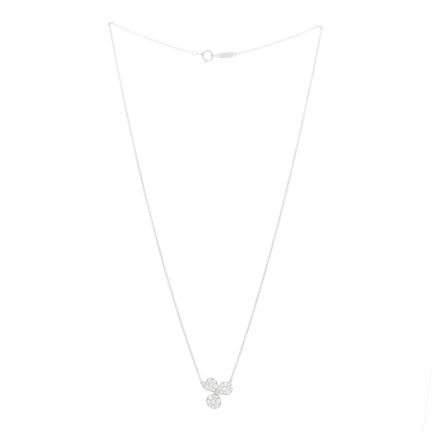 Tiffany Platinum Diamond Paper Flowers Pave Pendant Necklace 2 of 4
