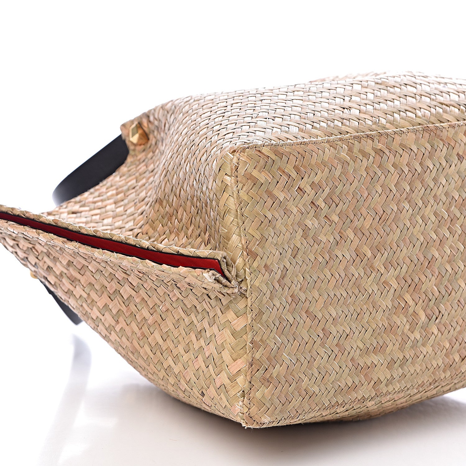 Valentino Garavani Raffia Medium Vlogo Escape Shopper Natural Black Rouge 7 of 9