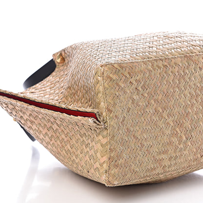 Valentino Garavani Raffia Medium Vlogo Escape Shopper Natural Black Rouge 7 of 9