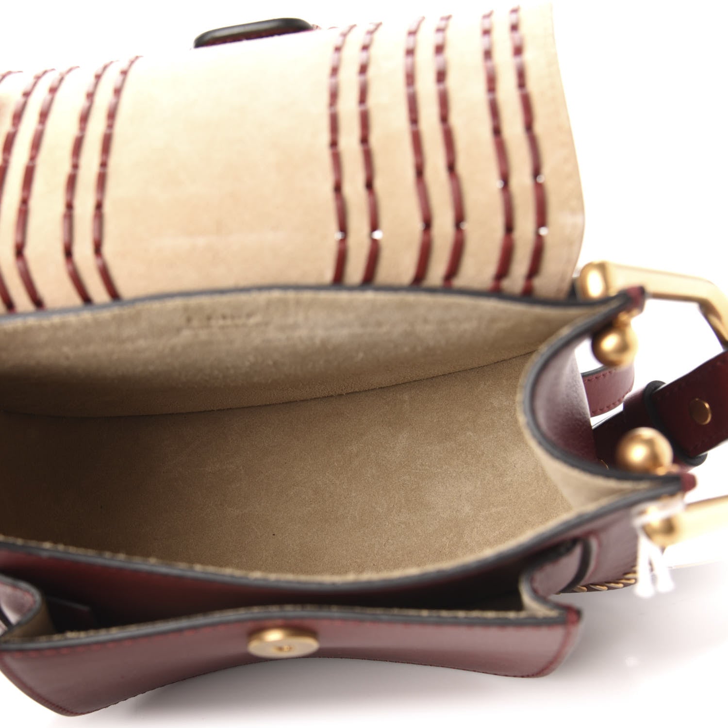 Chloe Calfskin Braided Mini Hudson Shoulder Bag Sienna Red 5 of 9
