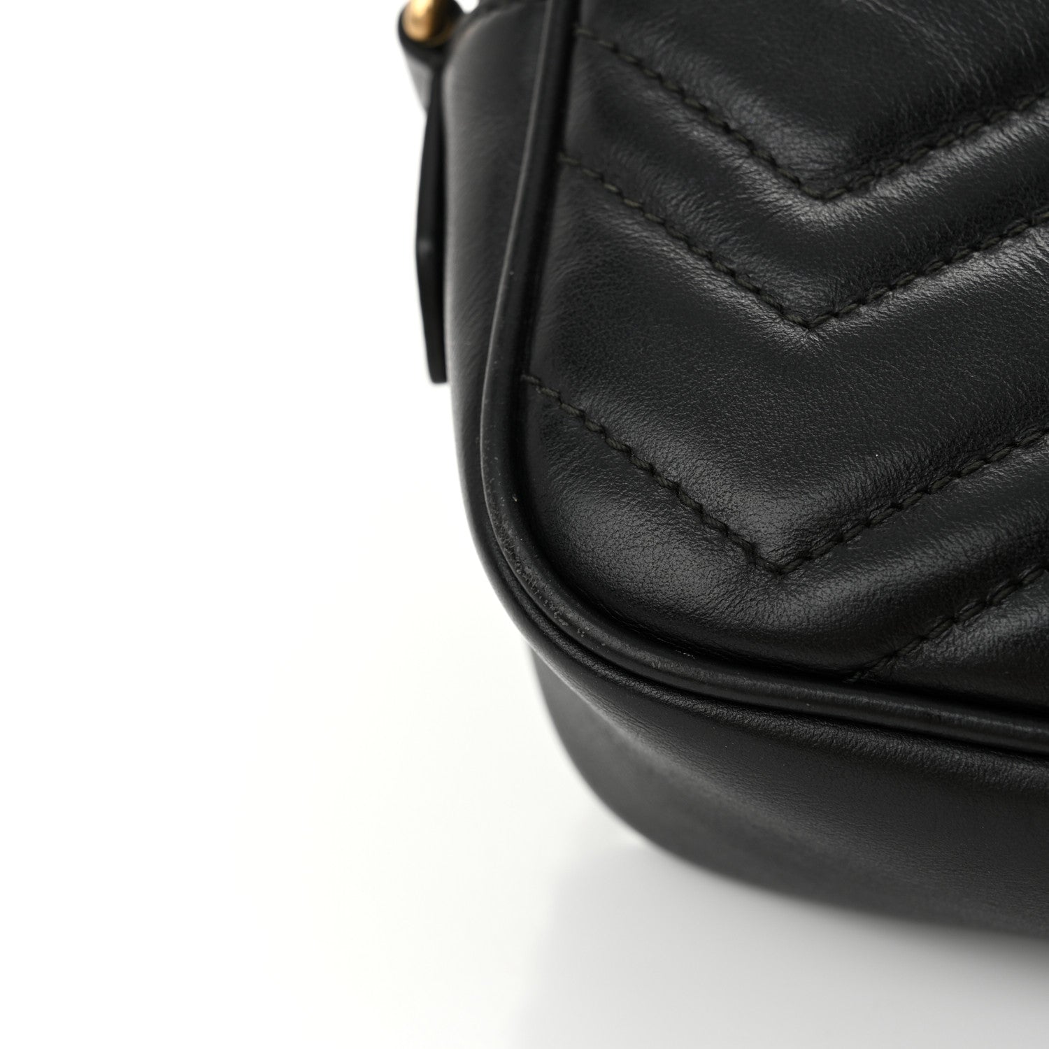 Gucci Calfskin Matelasse Mini GG Marmont Chain Shoulder Bag Black 15 of 15