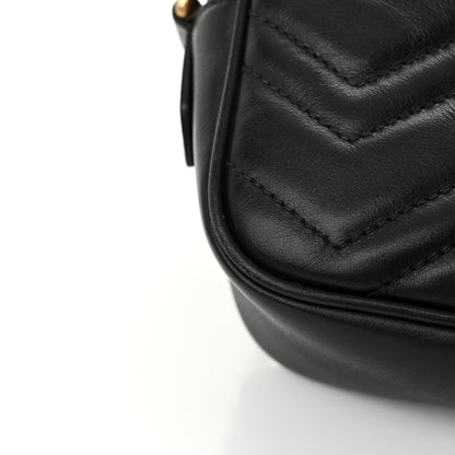 Gucci Calfskin Matelasse Mini GG Marmont Chain Shoulder Bag Black 15 of 15