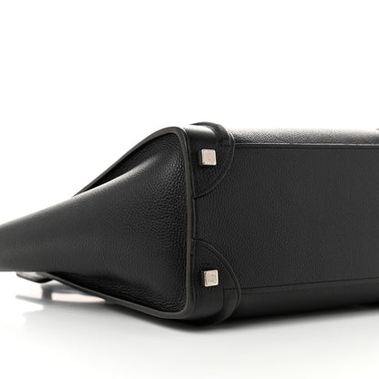 Celine Drummed Calfskin Micro Luggage Black 8 of 9