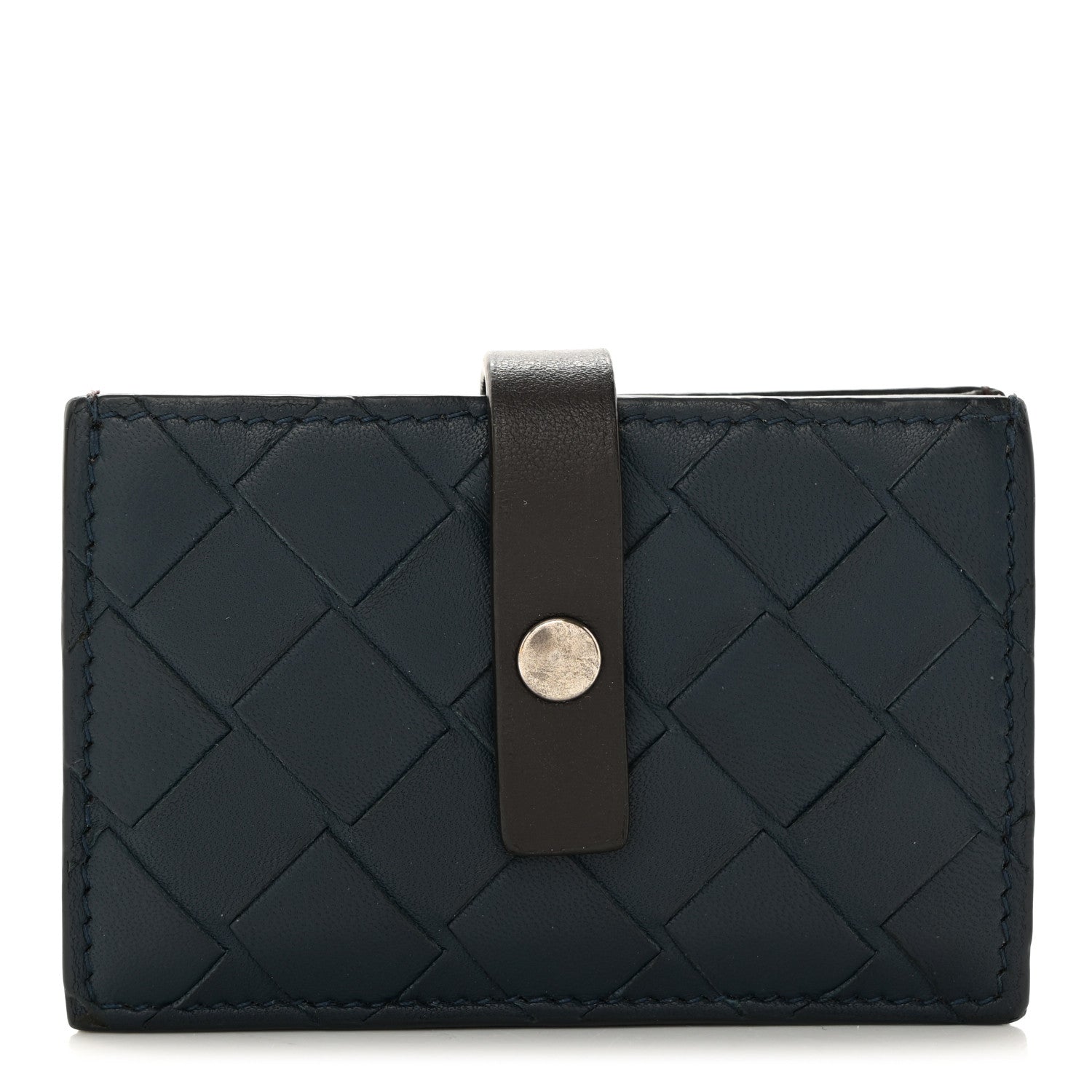 Bottega Veneta Nappa Intrecciato Accordion Card Holder Deep Blue Fondant 1 of 7