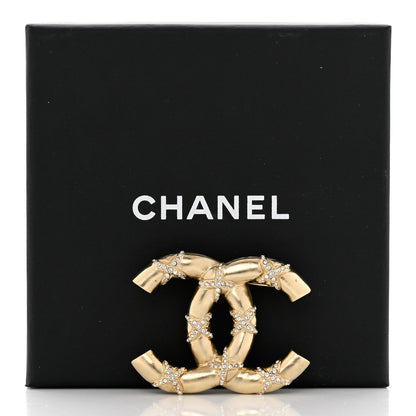 Chanel Crystal CC Logo Brooch Gold 5 of 5