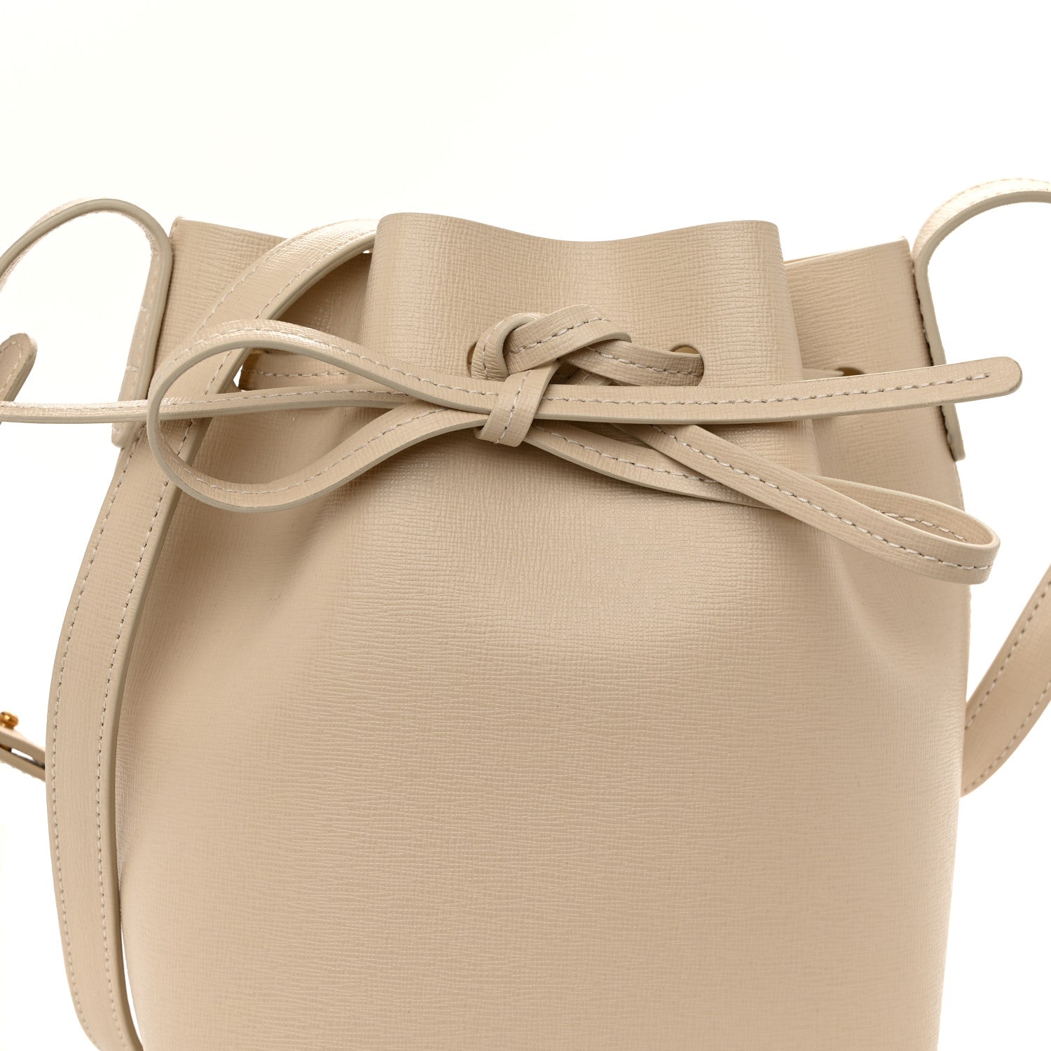 Mansur Gavriel Saffiano Mini Bucket Bag Beige 8 of 10