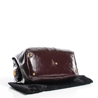 Saint Laurent Textured Patent Medium Easy Sac Brown 4 of 8