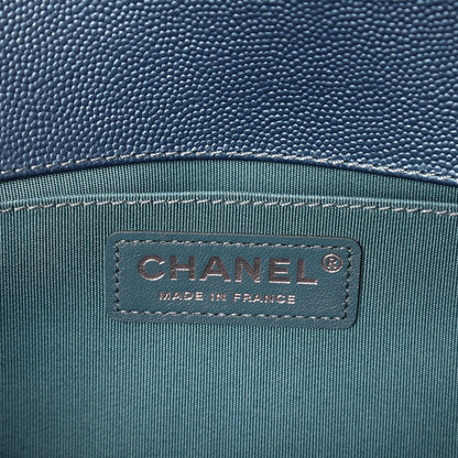 Chanel Metallic Caviar Quilted Medium Boy Flap Turquoise 7 of 9