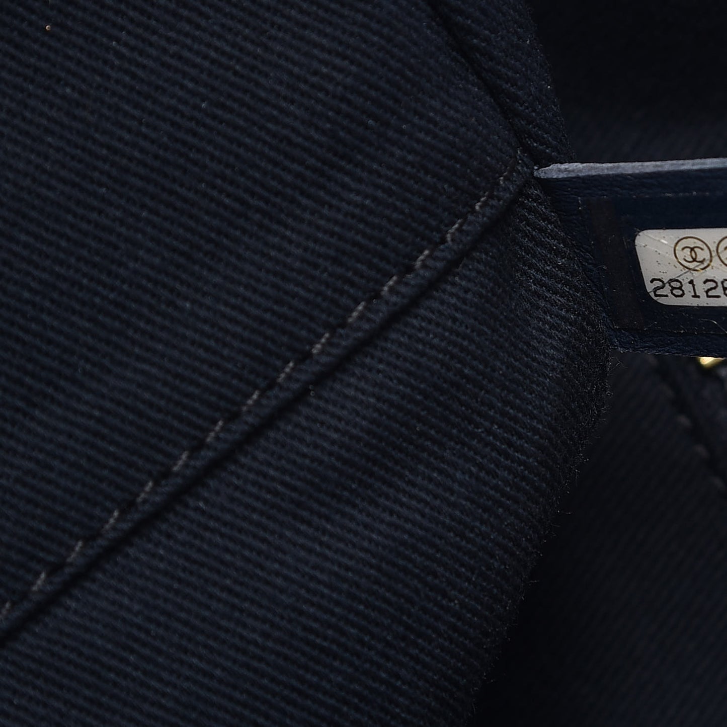 Lurex Canvas Small Deauville Tote Navy Blue Gold